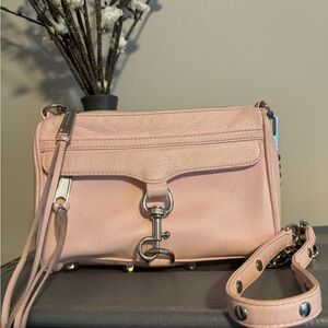 Rebecca Minkoff Pink Crossbody Bag with Pebbled Leather